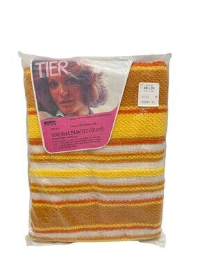 Vtg Montgomery Wards Yellow Gold Cafe Curtain With Rings 48w x 24L